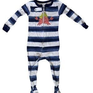 Carter's Navy and White Striped Footie